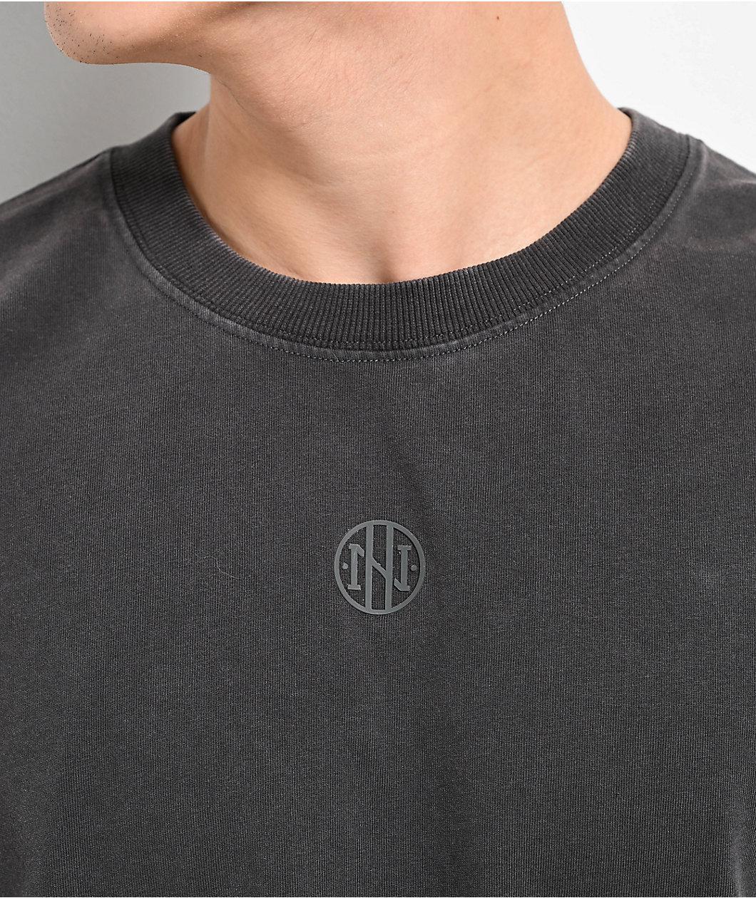 Ninth Hall Ash Black Boxy Long Sleeve T-Shirt Product Image