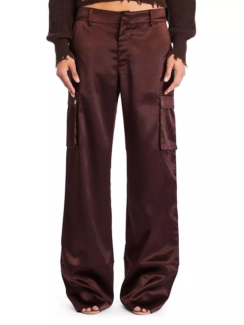 Galia Satin Cargo Pants Product Image