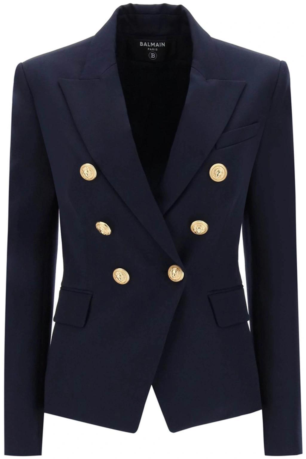 Stretch Wool Blazer In Dark Blue Product Image