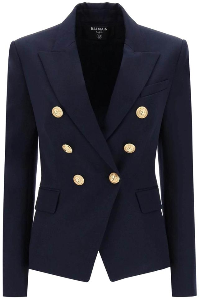 Stretch Wool Blazer In Dark Blue Product Image