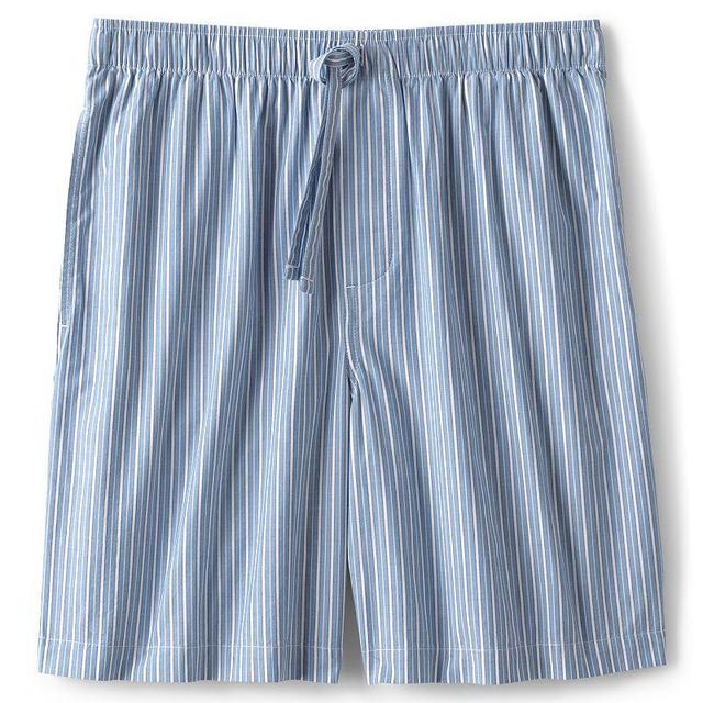 Mens Lands End Broadcloth Pajama Sleep Shorts Dark Blue Product Image