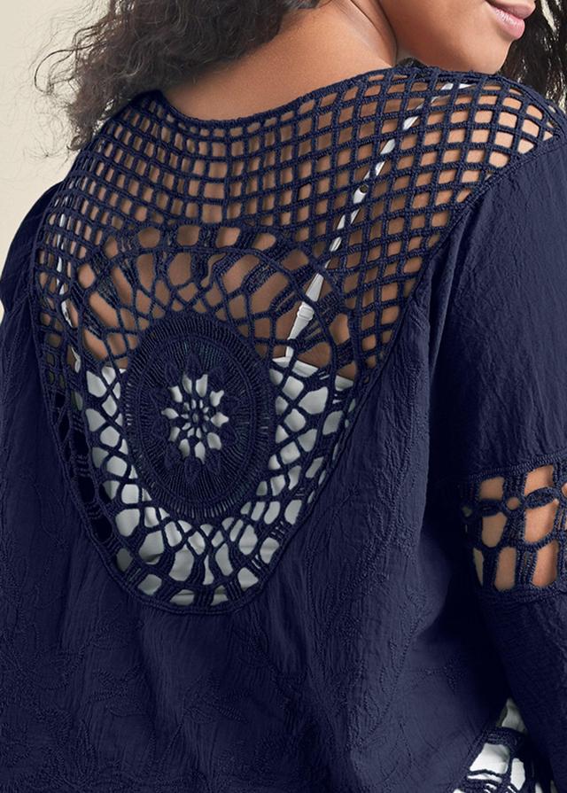 Crochet Top - Navy Product Image