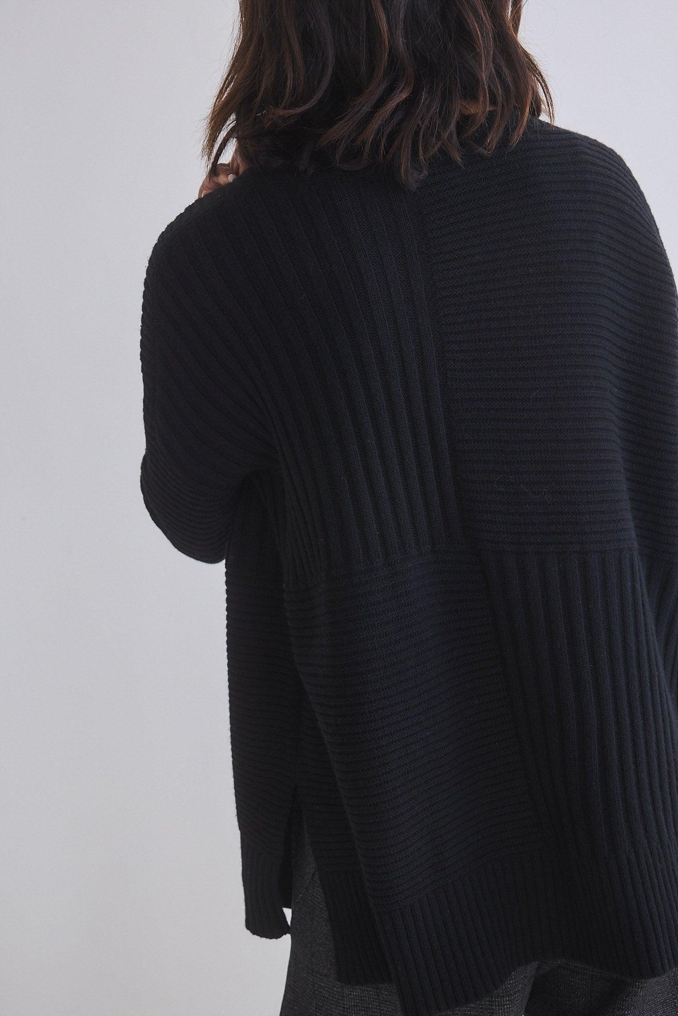 Oversized Mixed Knit Sweater Product Image