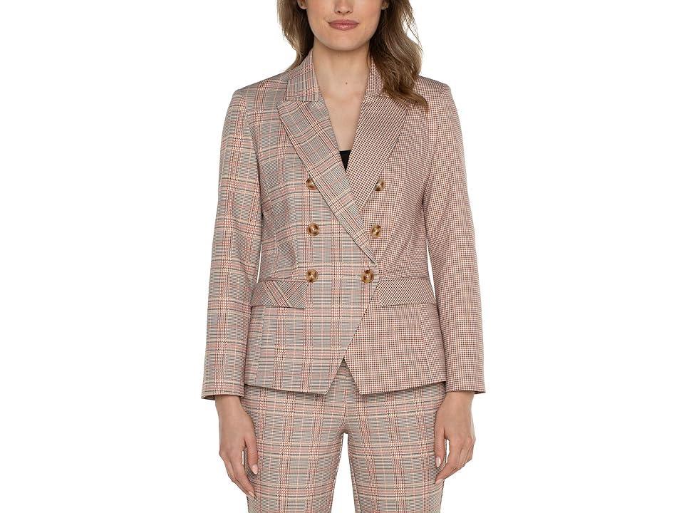 Liverpool Los Angeles Half N Half Plaid Double Breasted Blazer Product Image