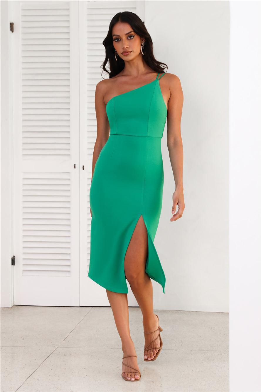 HELLO MOLLY Taking It Back Dress Green Product Image