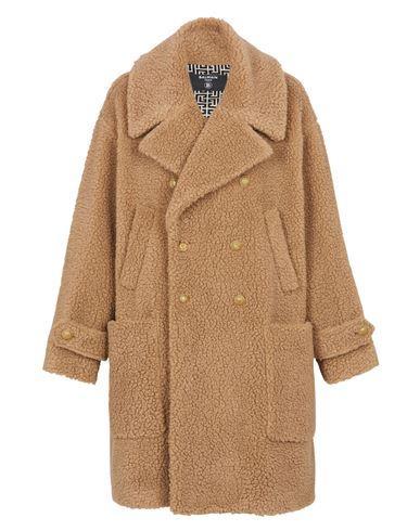 Long Double-breasted Buttoned Coat Woman Coat Brown Size L Polyester Product Image