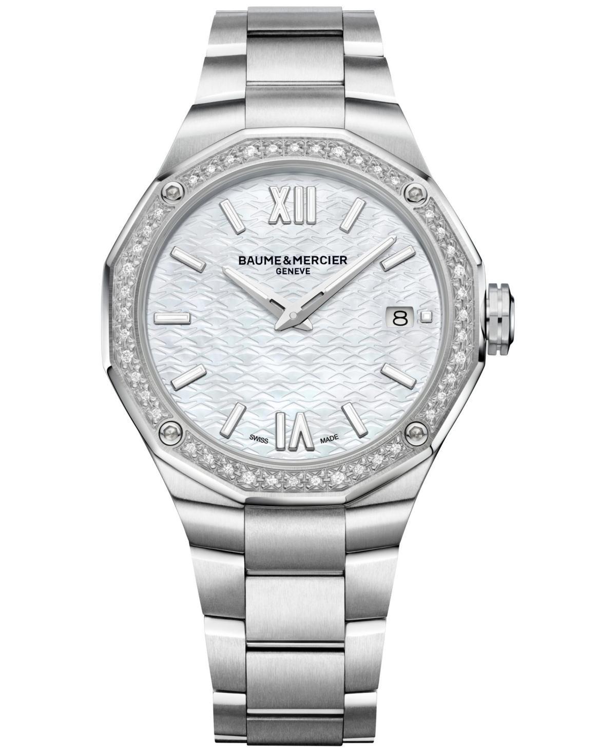 Womens Riviera Stainless Steel, Mother-Of-Pearl & Diamonds Watch Product Image