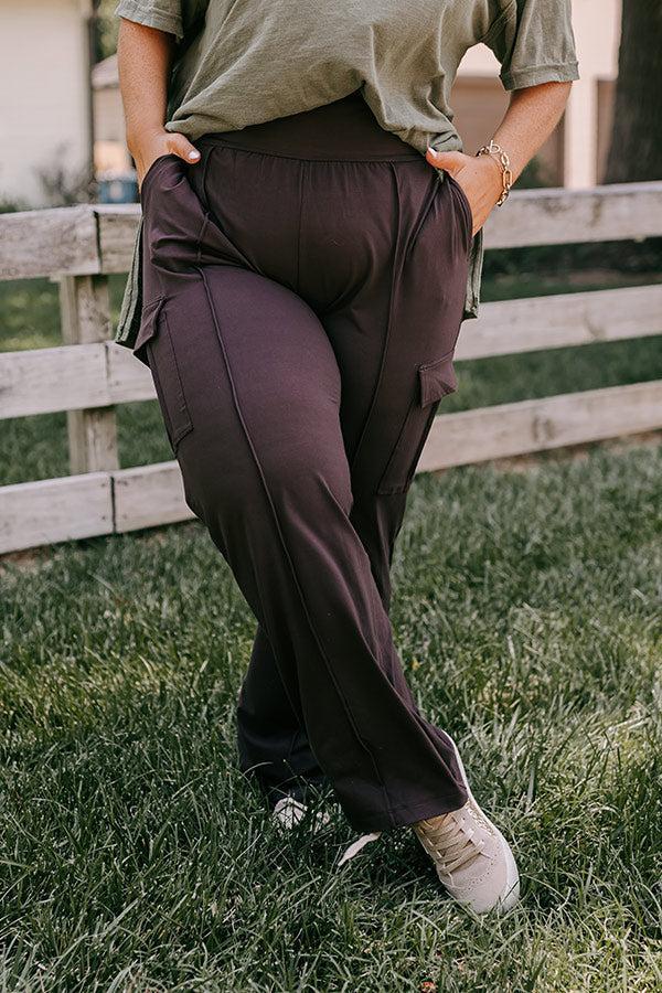 Go The Extra Mile High Waist Butter Soft Pants In Espresso Curves Product Image