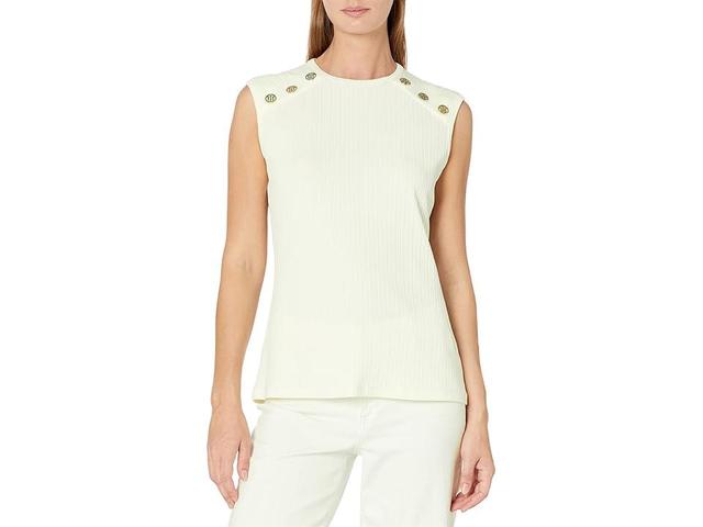 Tommy Hilfiger Sleeveless Rib Knit (Ivory) Women's Blouse Product Image