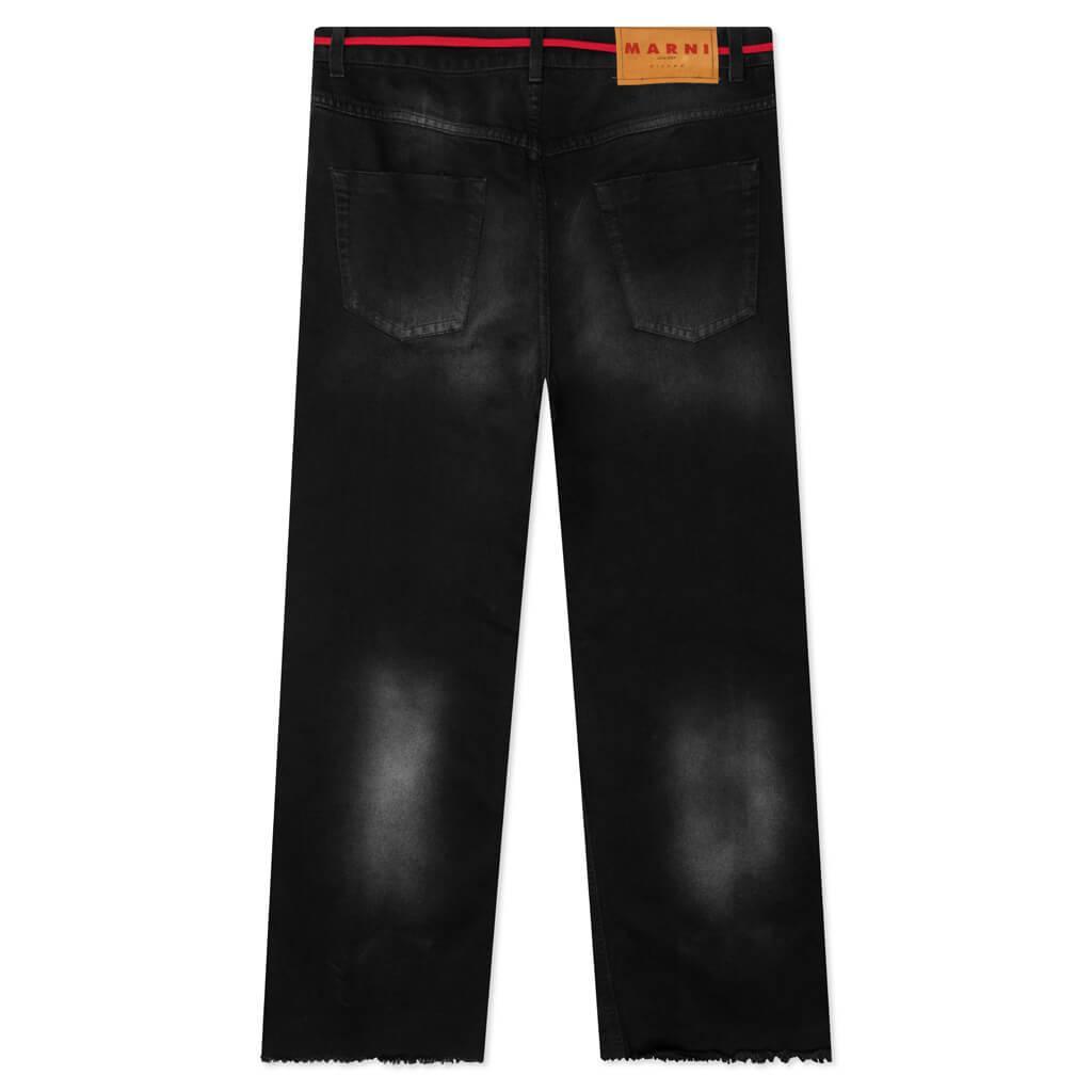 Drawstring Wide Denim - Black Male Product Image