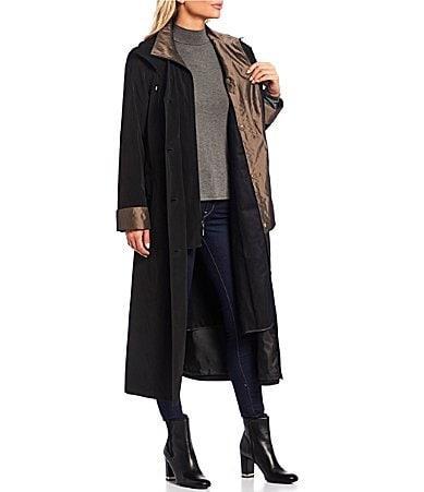 Gallery Hooded Detachable Liner Long Sleeve Stand Collar Long Raincoat Product Image