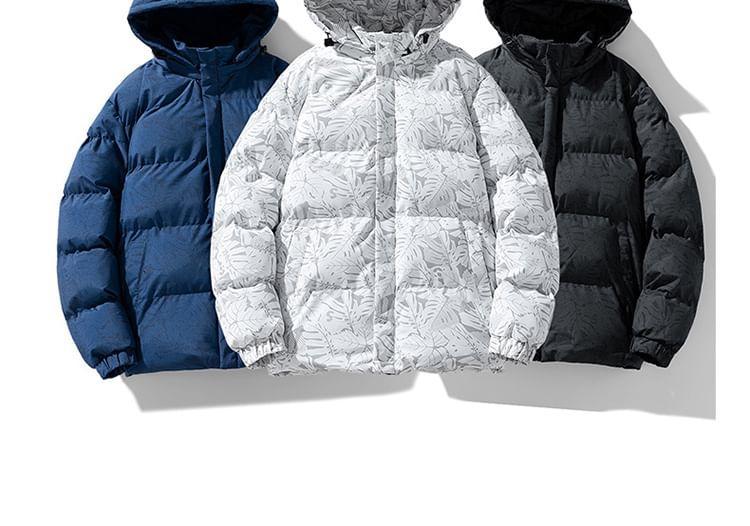 Patterned Hooded Puffer Jacket Product Image