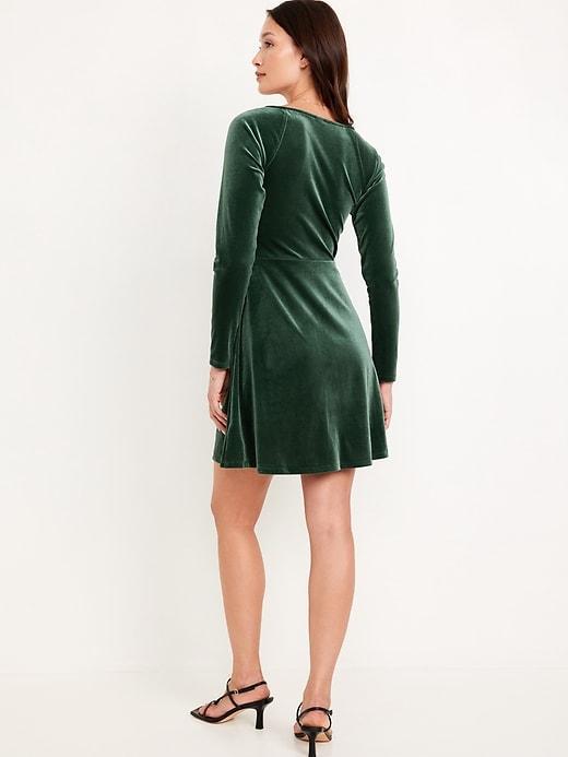 Fit &amp; Flare Velvet Mini Dress Product Image