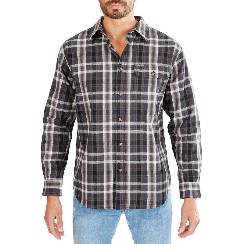 Mens Smiths Workwear Buffalo Plaid Flannel Button-Down Shirt New Grey Product Image