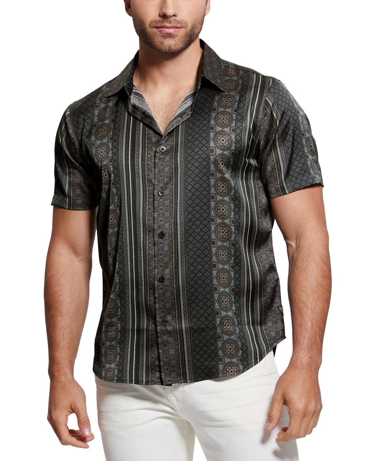 Guess Mens Mosaic Stripe Shirt Product Image