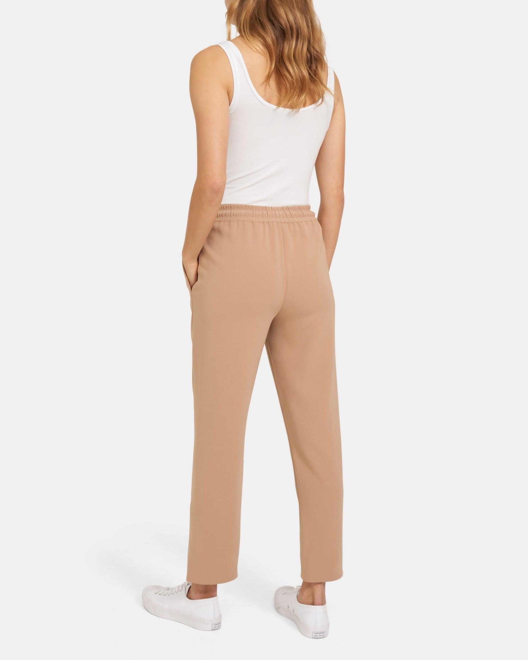 Slit Pull-On Track Pant in Crepe Product Image