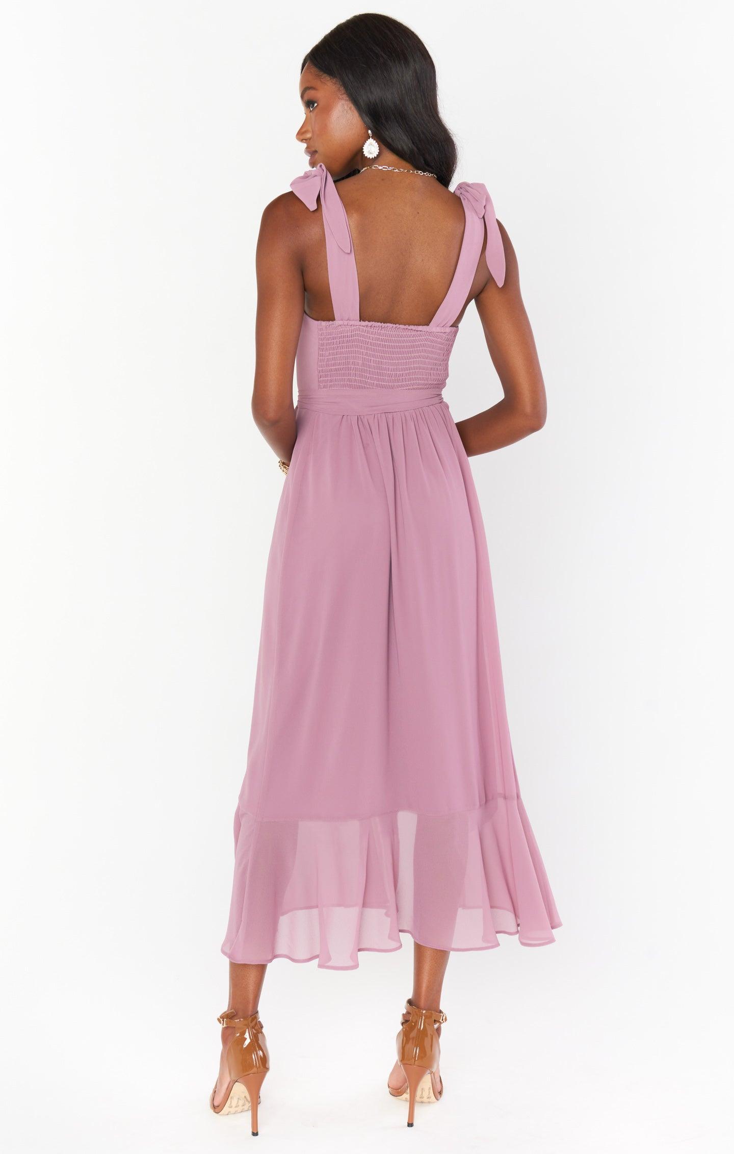 Claire Midi Dress ~ Antique Rose Chiffon Product Image