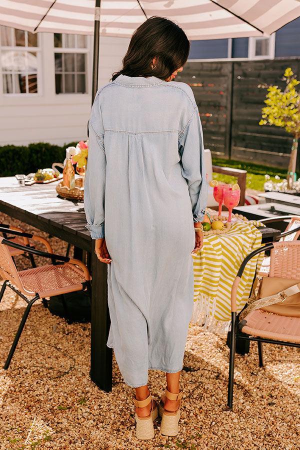 Street Chic Chambray Maxi Dress Product Image