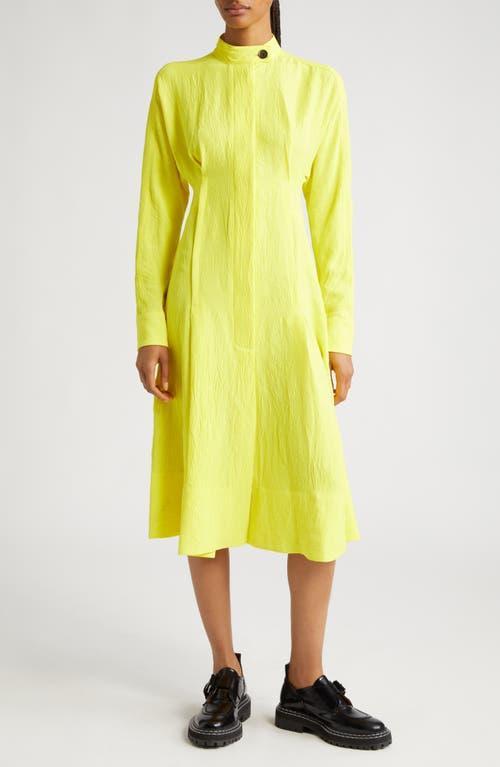 Proenza Schouler Long Sleeve Crushed Matte Satin Shirtdress Product Image