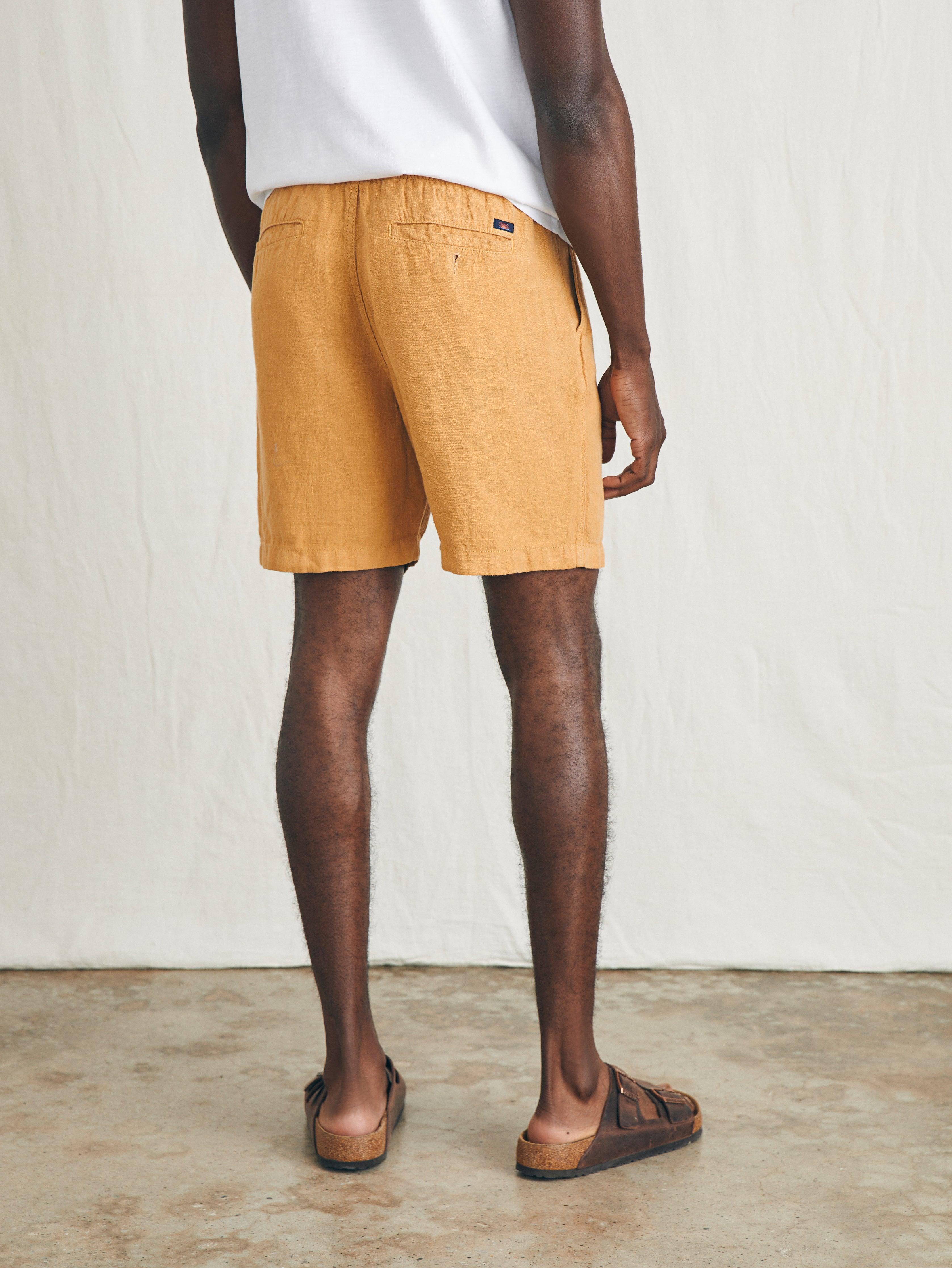 Essential Linen Short (6.5" Inseam) - Sunset Gold Male Product Image