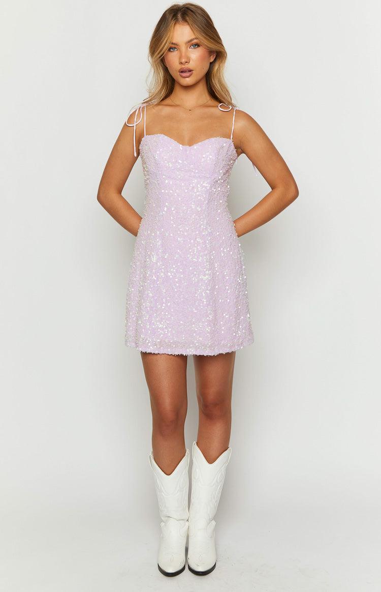 Penny Lane Purple Sequin Mini Dress Product Image