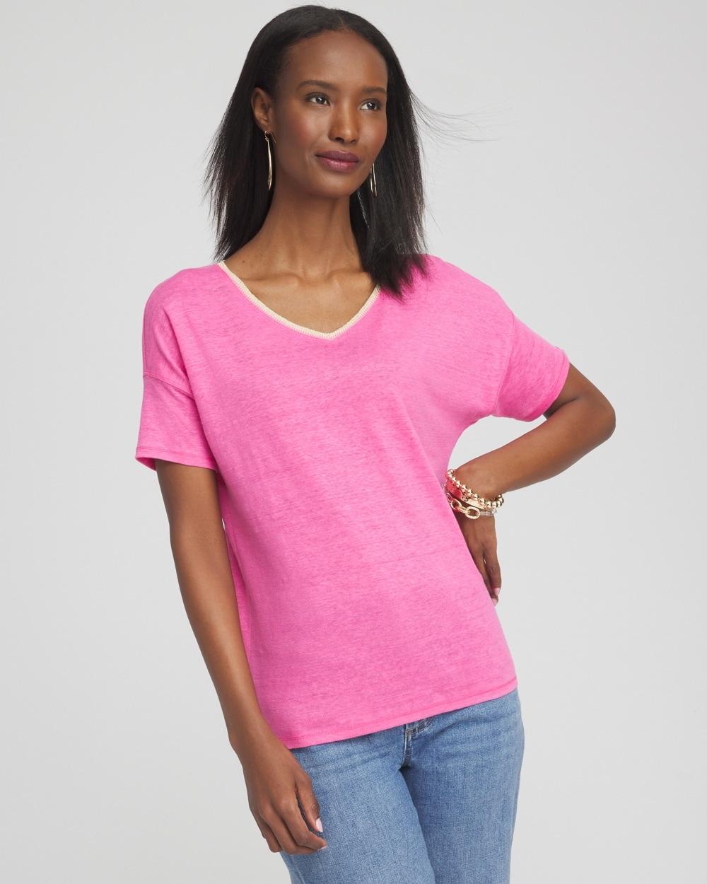 Touch of Cool™ Abstract Ruched Banded Hem Top Product Image