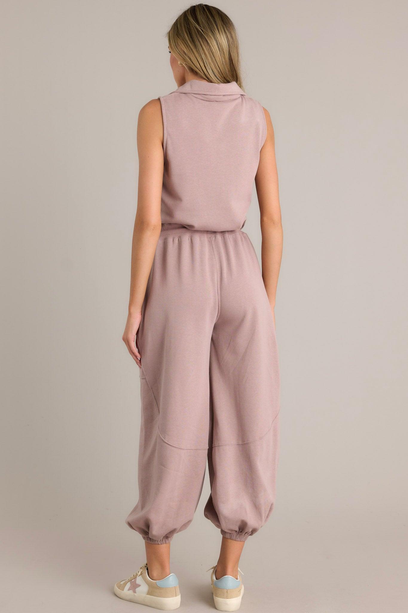 Effortless Luxe Taupe Zip Front Jumpsuit Product Image