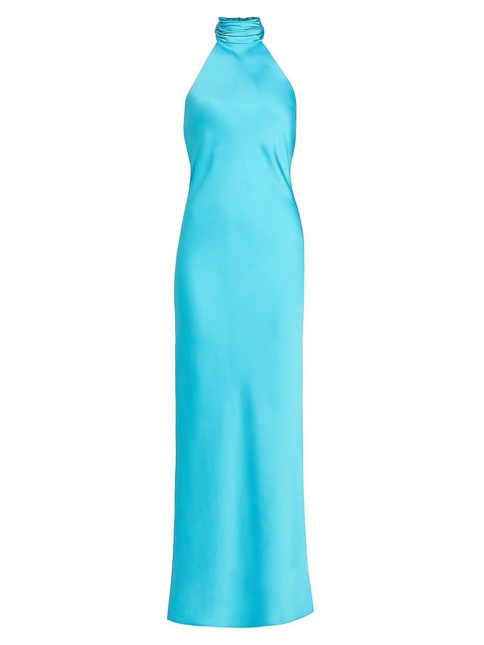 Womens Tatiana High-Neck Satin Gown Product Image