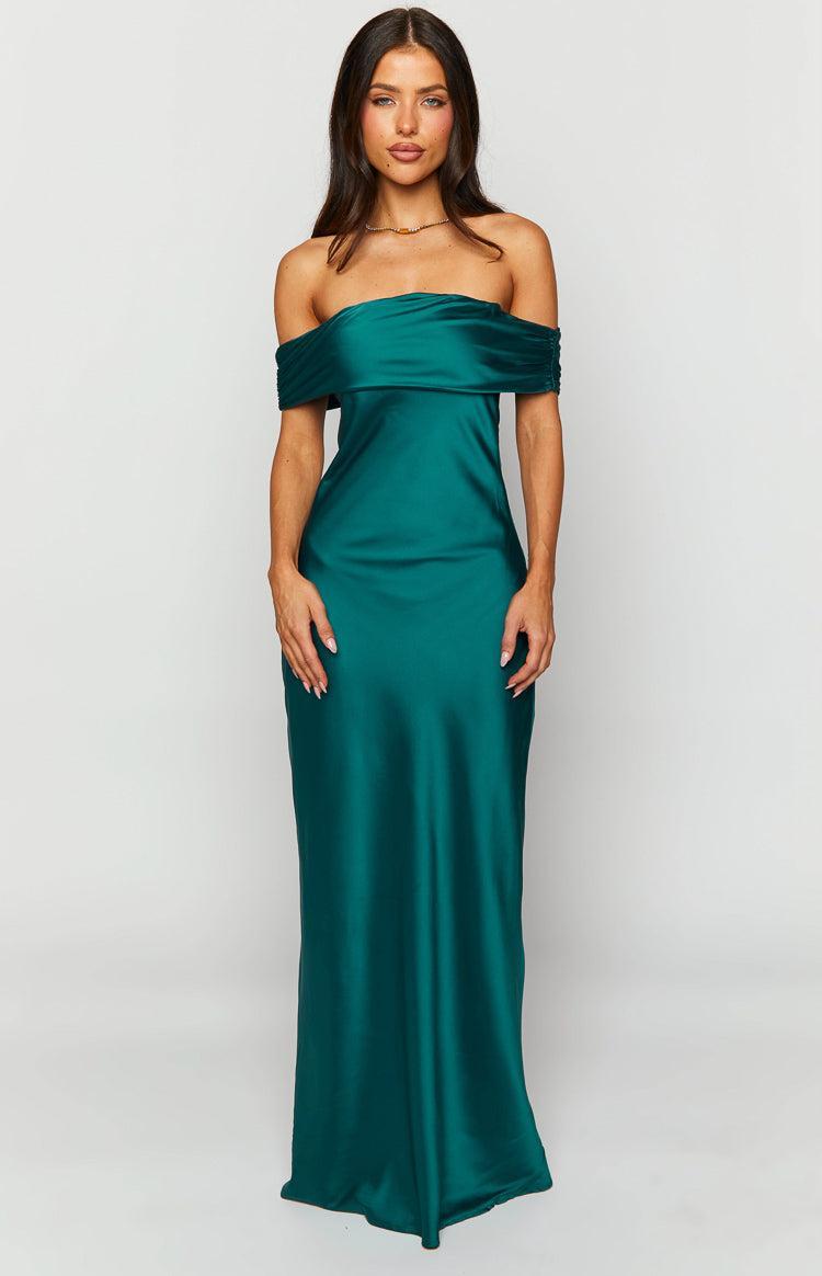 Seraphina Teal Off The Shoulder Maxi Dress Product Image