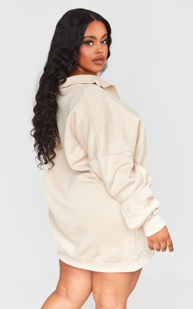 Plus Oatmeal Half Zip Sweatshirt Dress Product Image