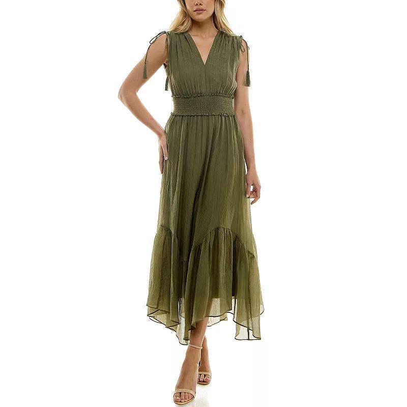 Womens Taylor Smocked Empire Waist Midi Dress Product Image