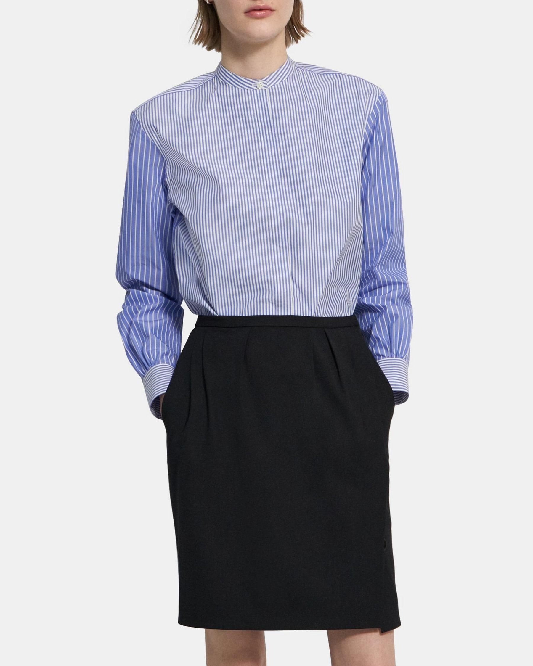 Wool Twill Pleated Skirt Product Image