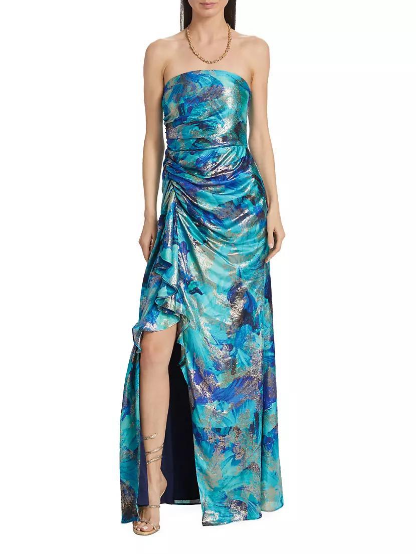 Carr Strapless Brushed Metallic Gown Product Image