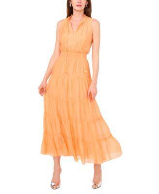 1.state Womens Split-Neck Sleeveless Maxi Dress Product Image