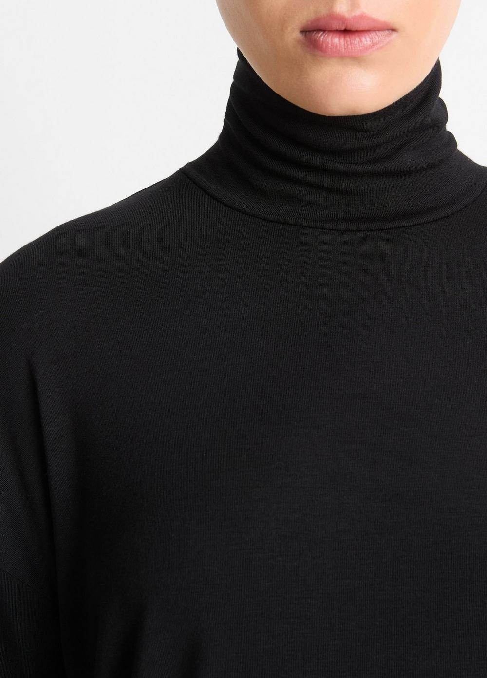 Womens Relaxed Long-Sleeve Turtleneck Top, Black, Size L Vince Product Image