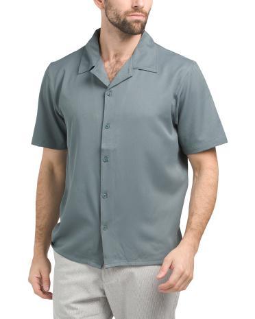 Short Sleeve Boxy Button Down Shirt For Men Product Image