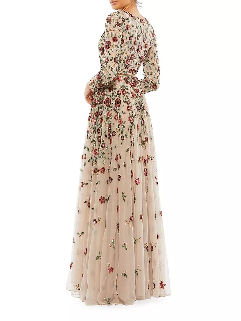 Floral Sequined Gown Product Image