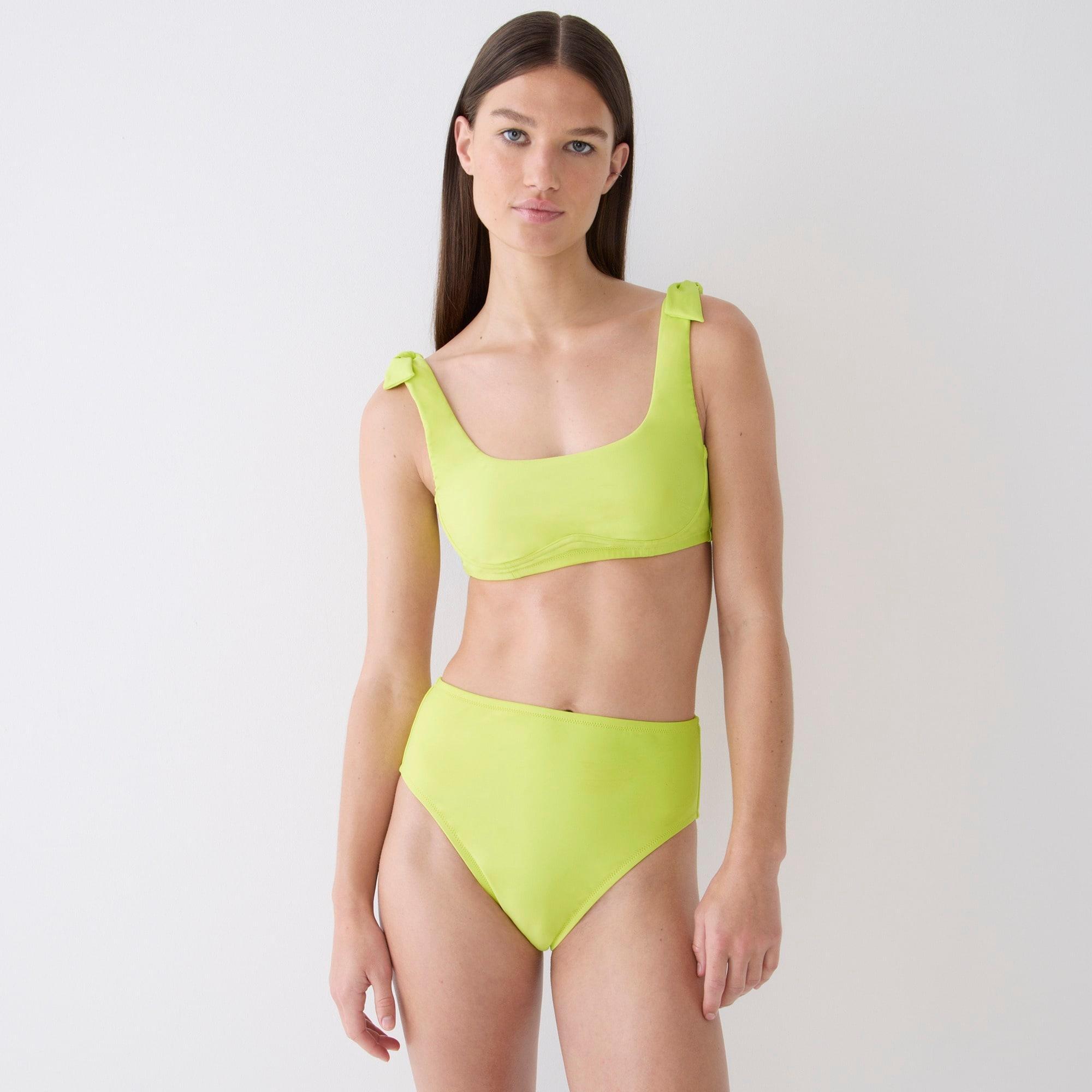 Tie-shoulder scoopneck bikini top Product Image