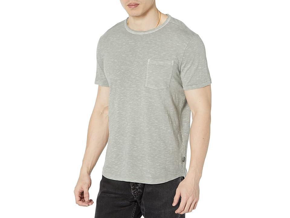 John Varvatos Cooper Short Sleeve Vintage Wash Crew with Curved Hem K4155X88 (Grey Sky) Men's T Shirt Product Image