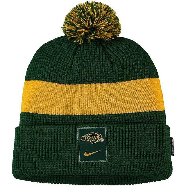 Mens Nike Green NDSU Bison Logo Sideline Cuffed Knit Hat with Pom Product Image