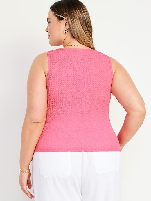 Square-Neck Textured Tank Top Product Image