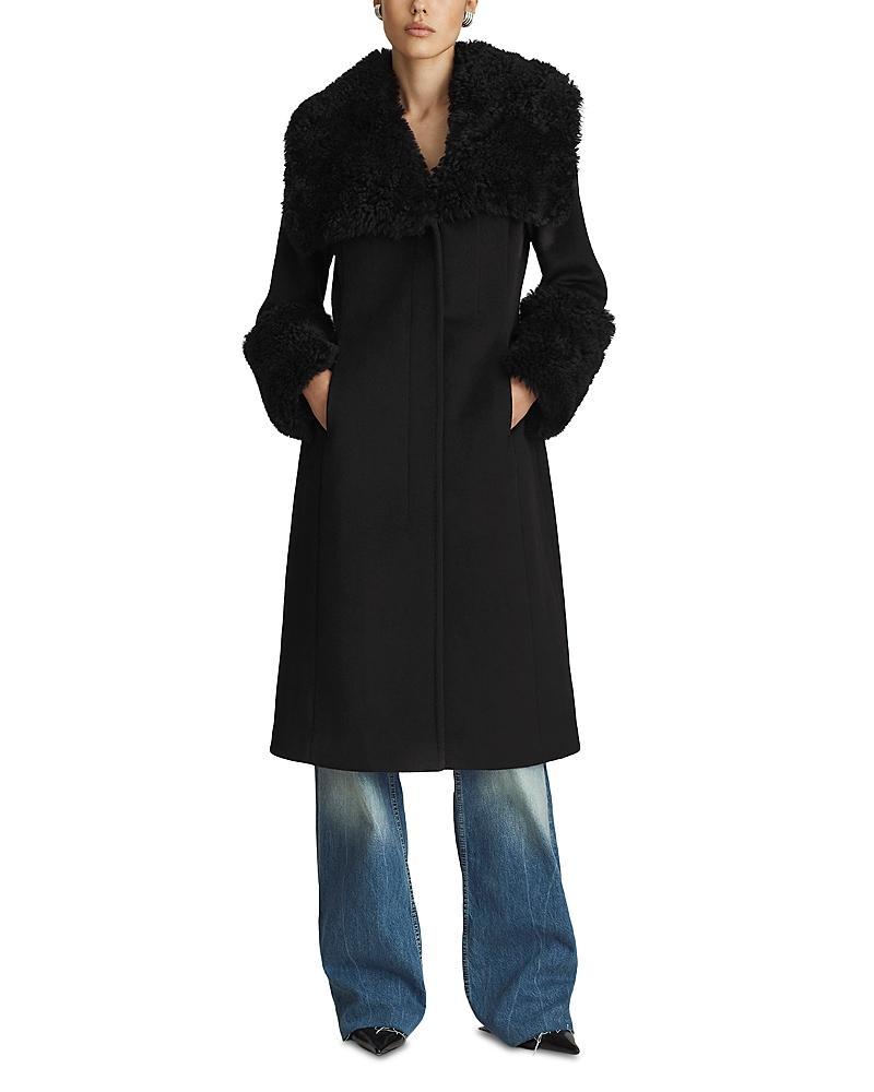 Womens Athena Shearling Long Coat Product Image