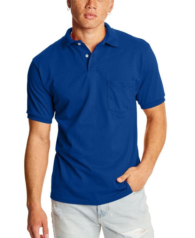 Hanes EcoSmart Mens Pocket Polo Shirt, 2-Pack Product Image