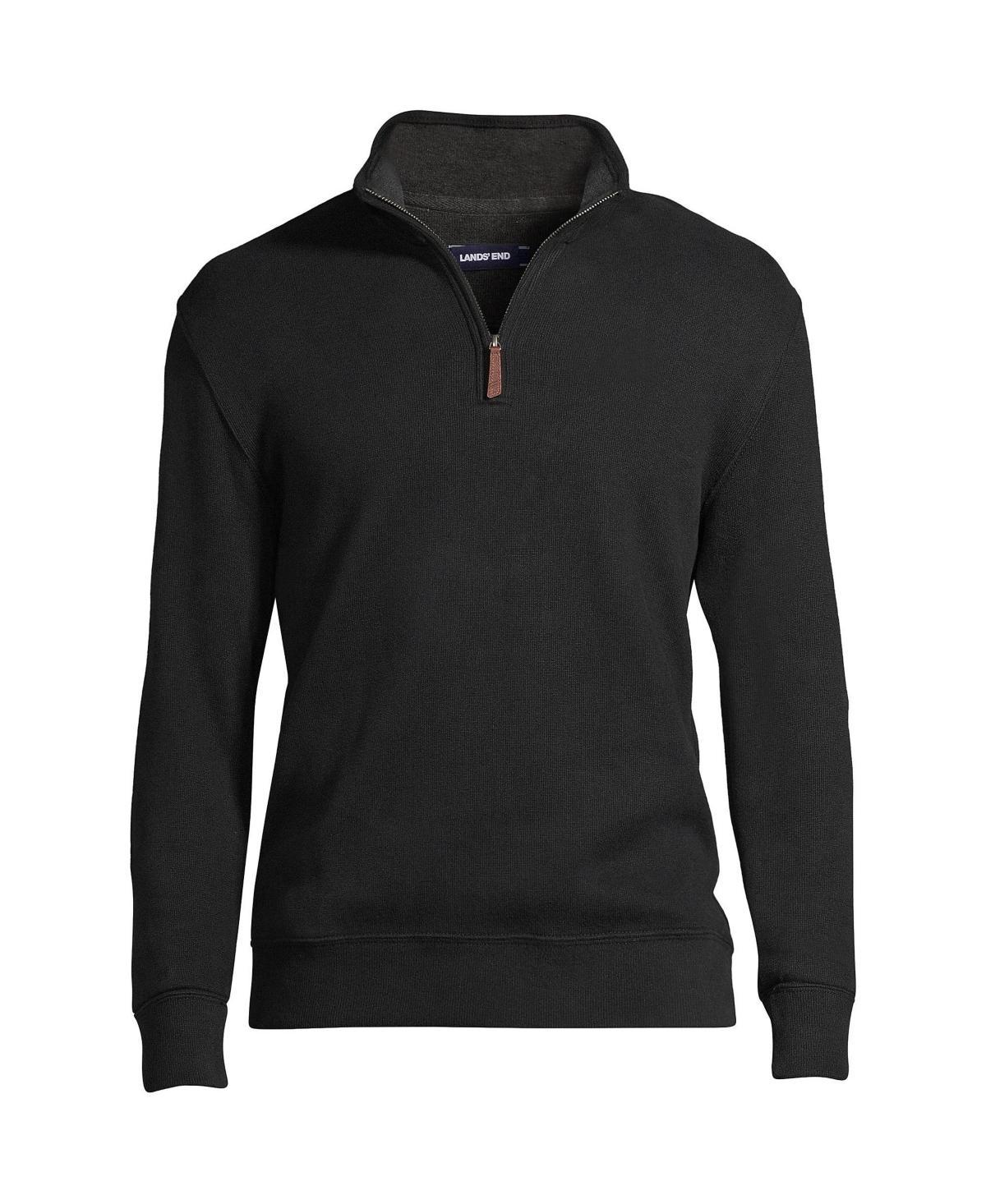 Lands End Big & Tall Bedford Rib Quarter Zip Sweater Product Image