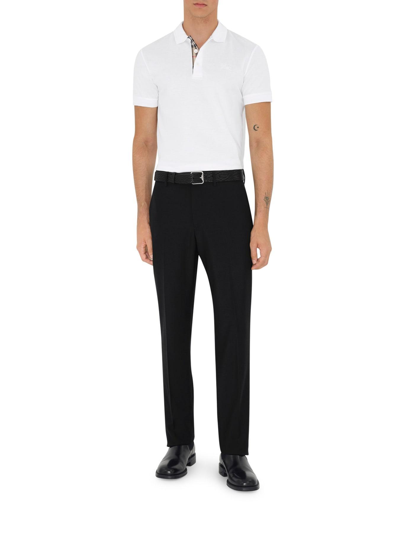 BURBERRY Cotton Polo In White Product Image