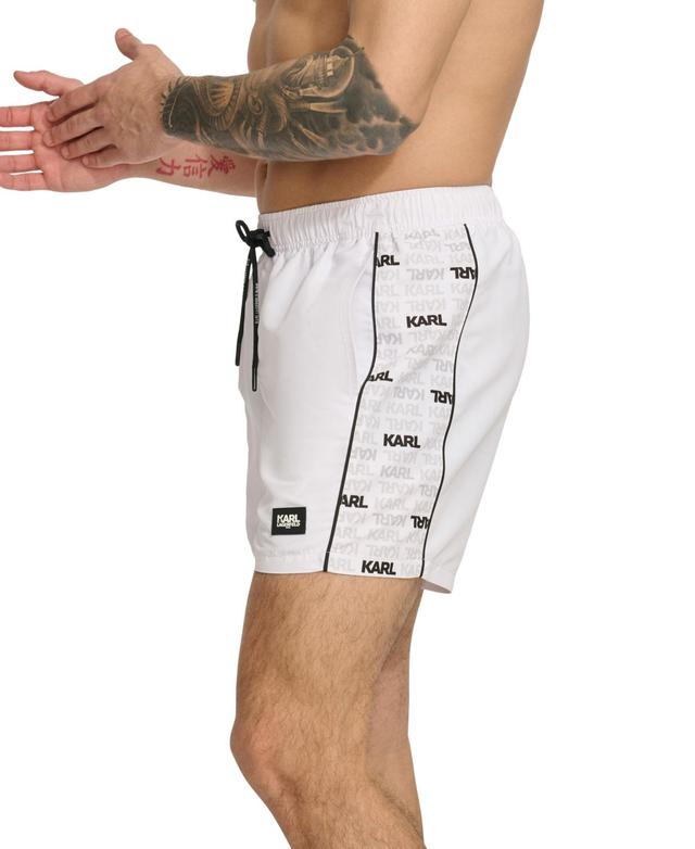 Karl Lagerfeld Paris Mens Logo Tape 5 Swim Trunks Product Image