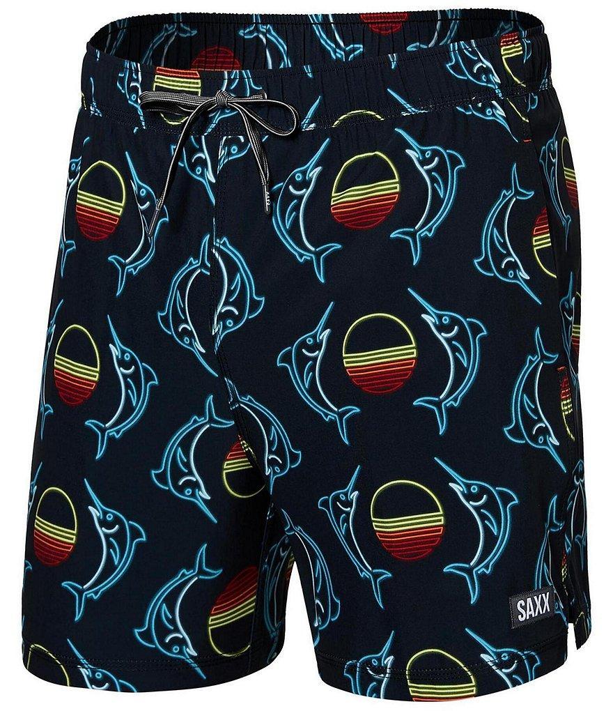 SAXX Oh Buoy Two-In-One Sunset Crest Printed 5#double; Inseam Volley Shorts Product Image