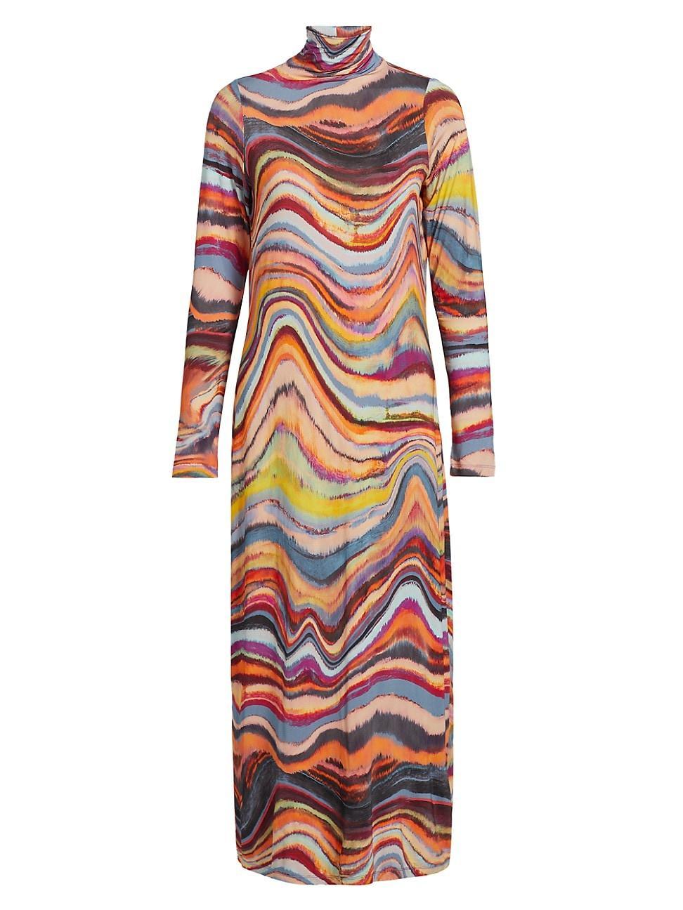 Womens Paxton Abstract Striped Midi-Dress Product Image