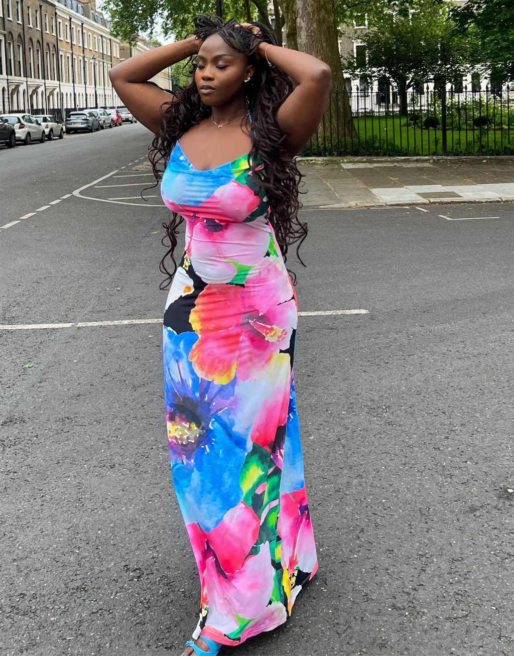 Labelrail x Sumbo Owoyele bold bloom cami maxi dress in multi Product Image