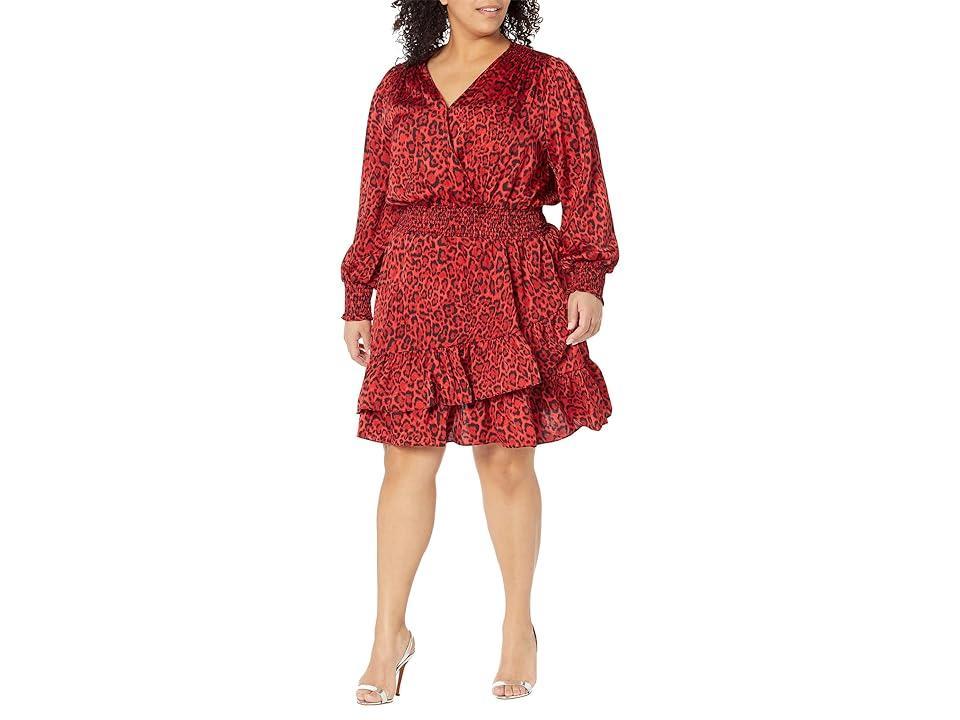 MICHAEL Michael Kors Plus Size Wildcat Smock Dress (Crimson) Women's Clothing product image